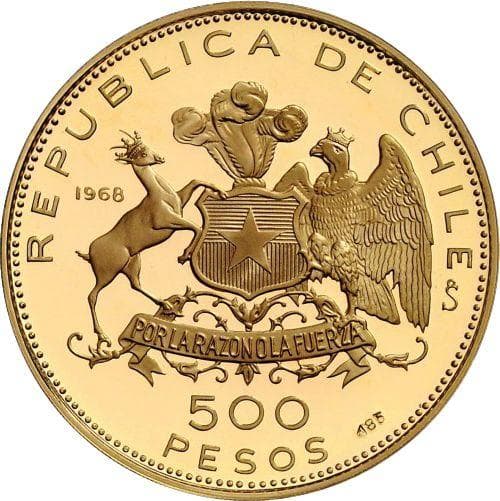 Imagen para Moneda de Oro 500 Pesos (Chile) 91.52 gr